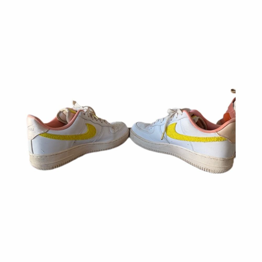 Nike White Sneakers with Yellow Accents